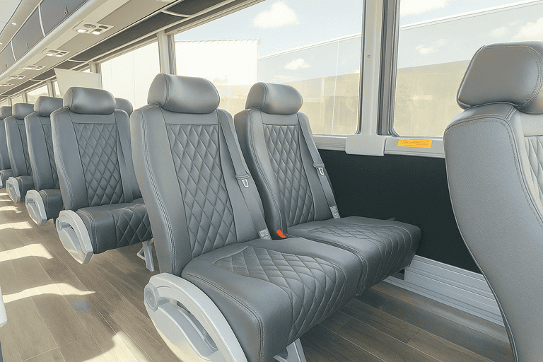 interior of Richmond Shuttle Bus Rentals charter bus